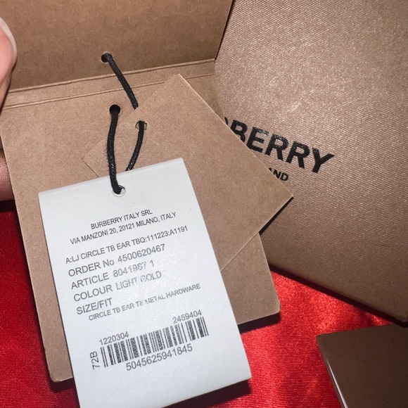 Burberry Gold 'TB' Earrings - Picture 3 of 4